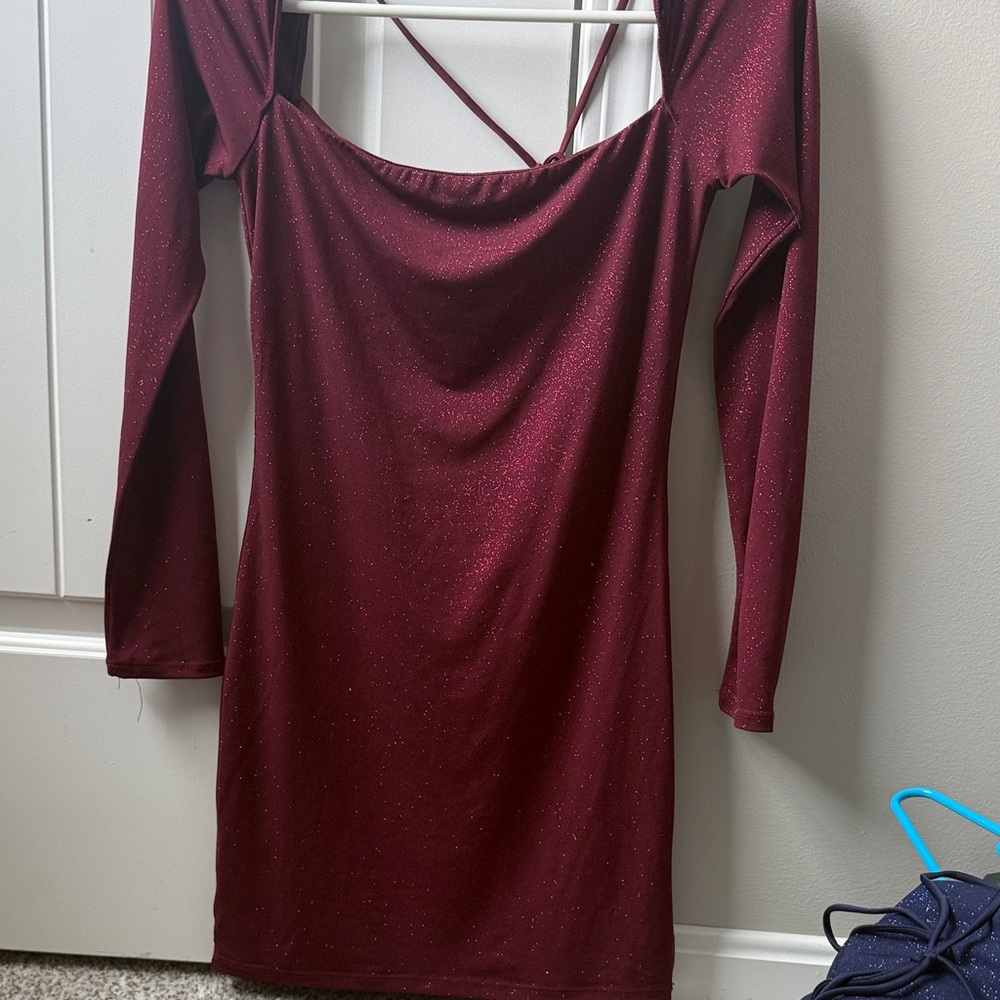 Women’s Lucy in the sky red sparkly mini dress size medium